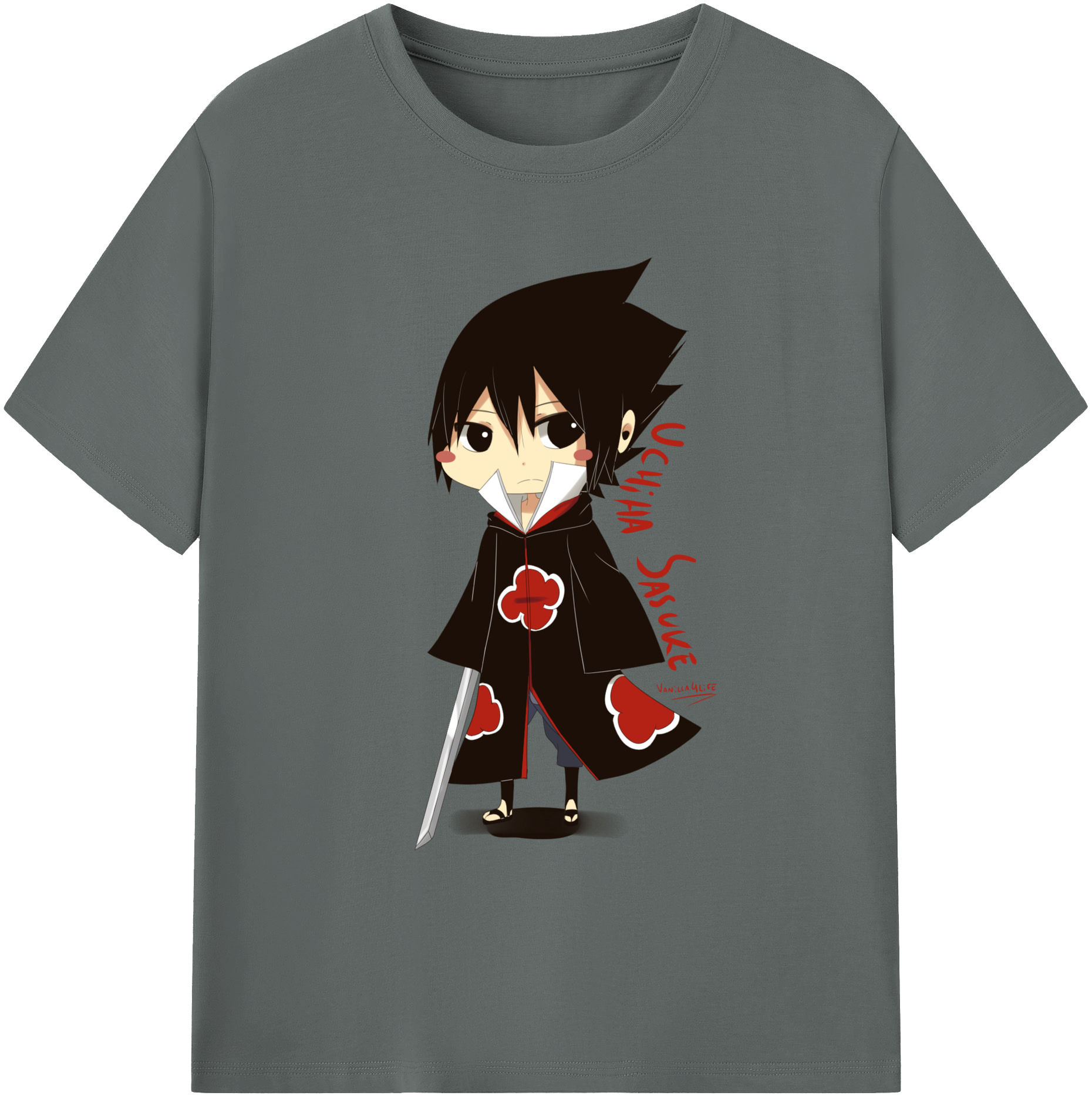 （画像用） NARUTO -ナルト- うちは サスケ Uchiha Sasuke 綿100％ メンズ半袖Tシャツ｜肌触りやわらか＆通気性